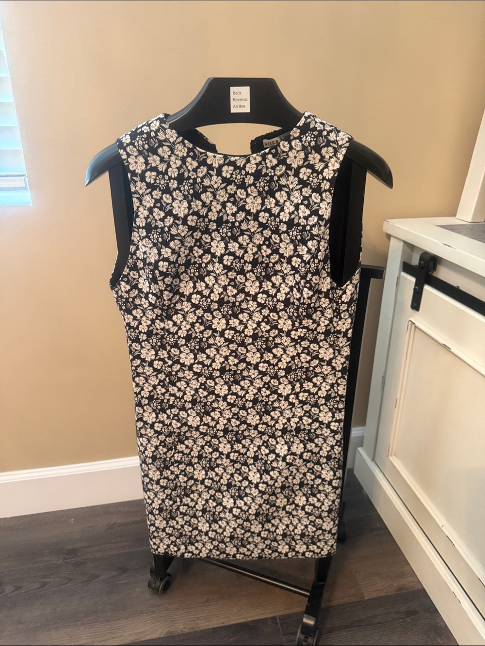 Alice + Olivia Black and White Floral Sheath Dress